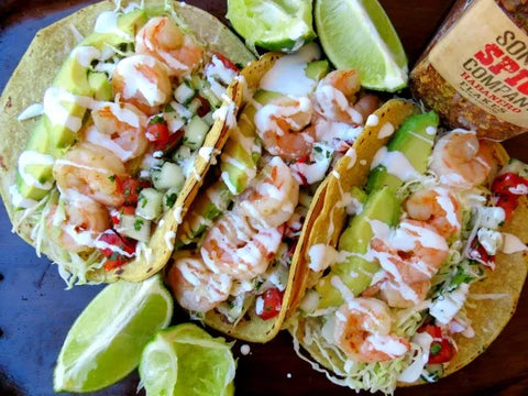 Habanero Butter Shrimp Tacos