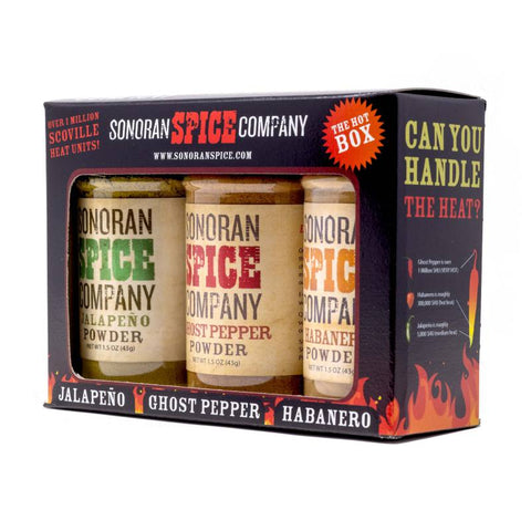 Ghost Pepper - Habanero - Jalapeno Powder 1.5 oz Gift Box Spice Gift Sonoran Spice