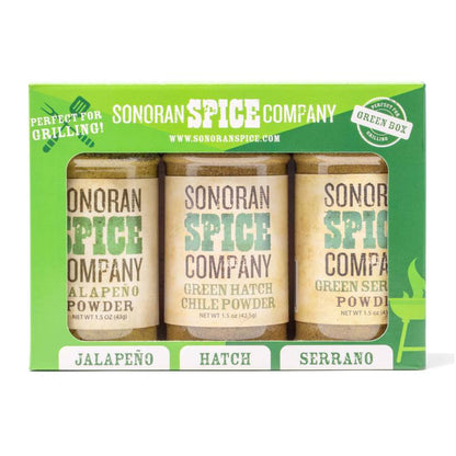 Serrano, Hatch, Jalapeno Powder Gift Set 1.5 Oz