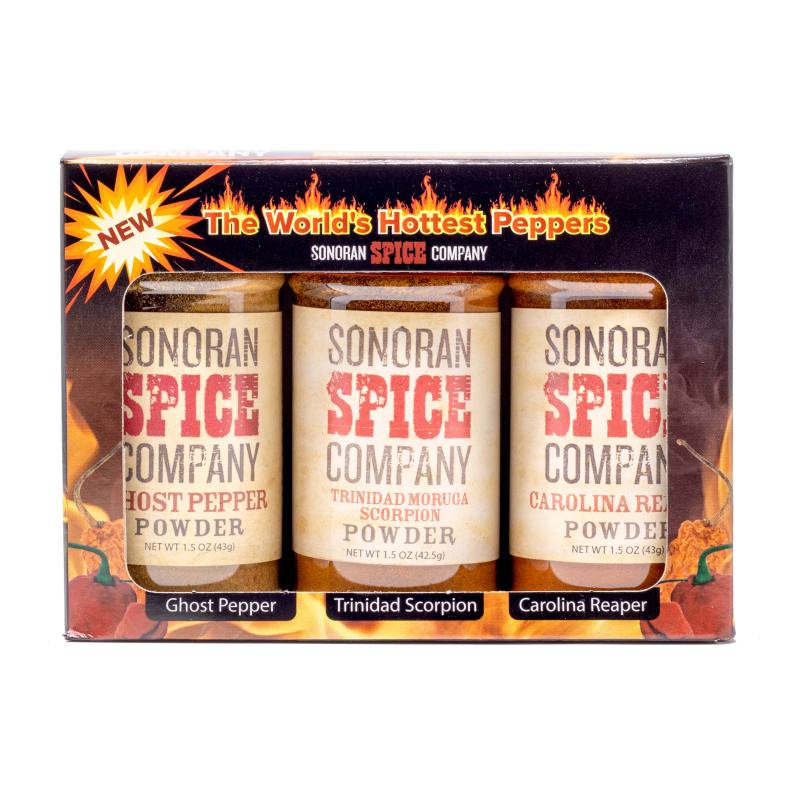 Carolina Reaper - Trinidad Scorpion - Ghost Pepper Powder 1.5 oz Gift Box