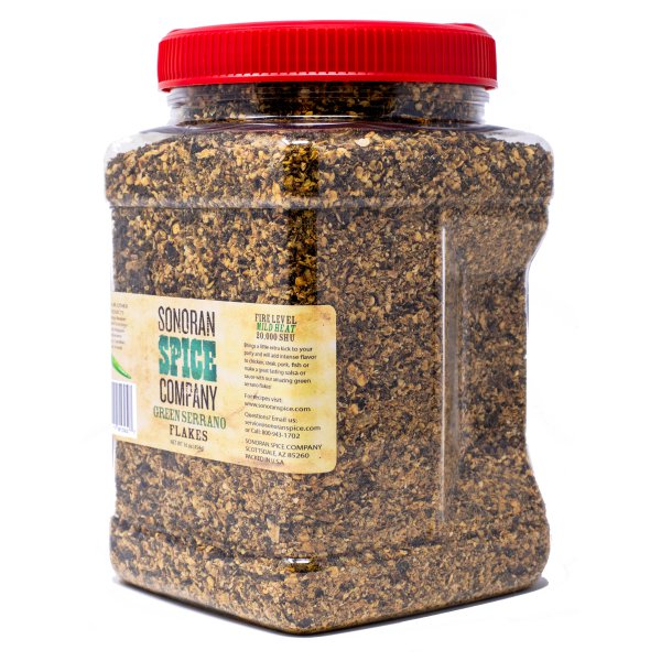 Green Serrano Pepper Flakes 16 oz