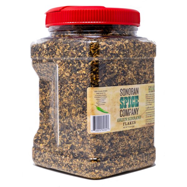 Green Serrano Pepper Flakes 16 oz